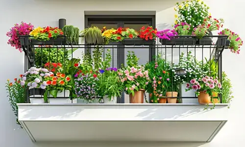 Balcony garden setup