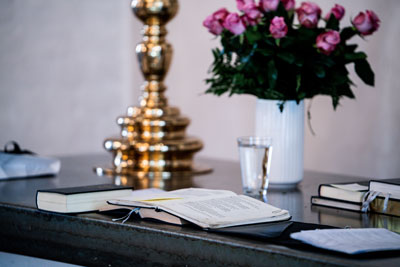 Books and Vase