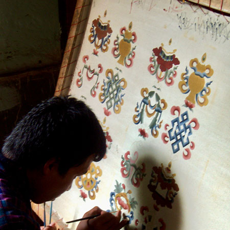 Traditional Kantha-work textiles