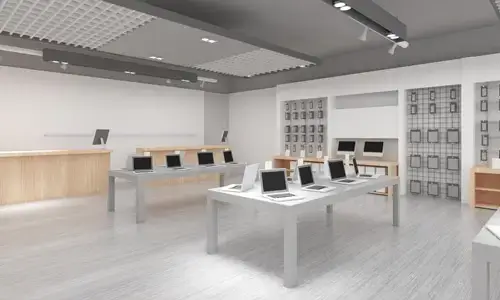 Computer Shop Lighting and ceiling design