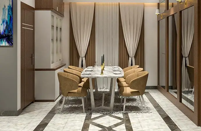 বিলাসবহুল ডাইনিং রুম ইন্টেরিয়র ডিজাইন