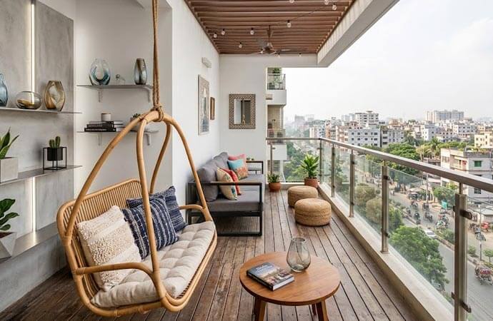 Modern balcony interior design service in Dhaka Bangladesh