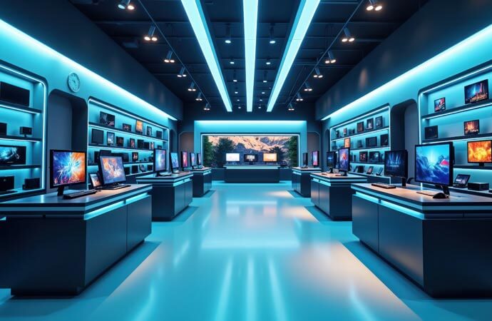 Modern computer shop interior design in Dhaka, Bangladesh