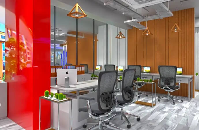 Modern workstation interior design in Bangladesh