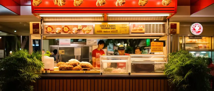 Open counter with overhead menu board