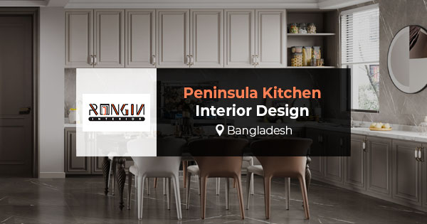 Peninsula kitchen interior design in Bangladesh